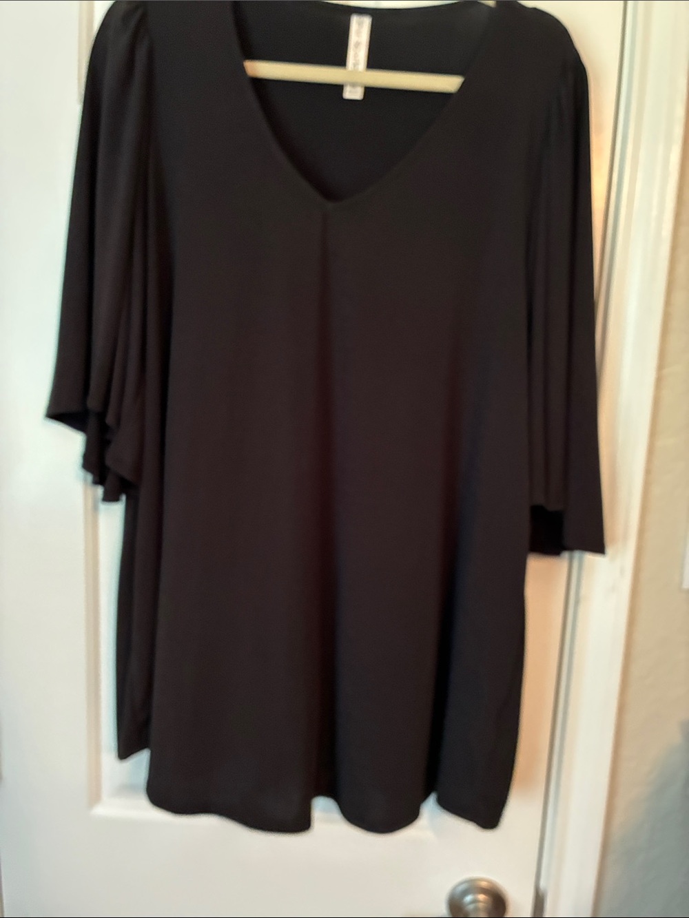 Scarlett Black V-Neck Flutter Sleeve Tunic Top